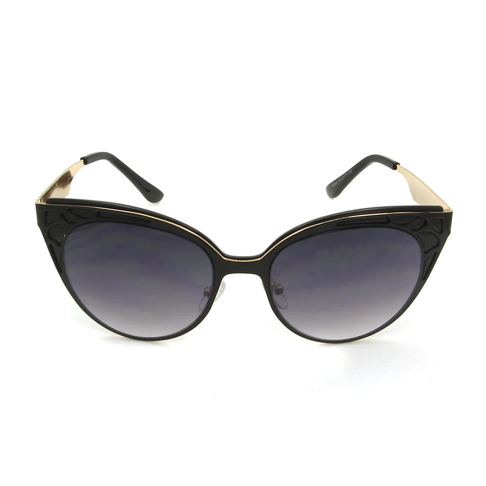 Женские солнцезащитные очки кошачий глаз металлические винтажные зеркальные