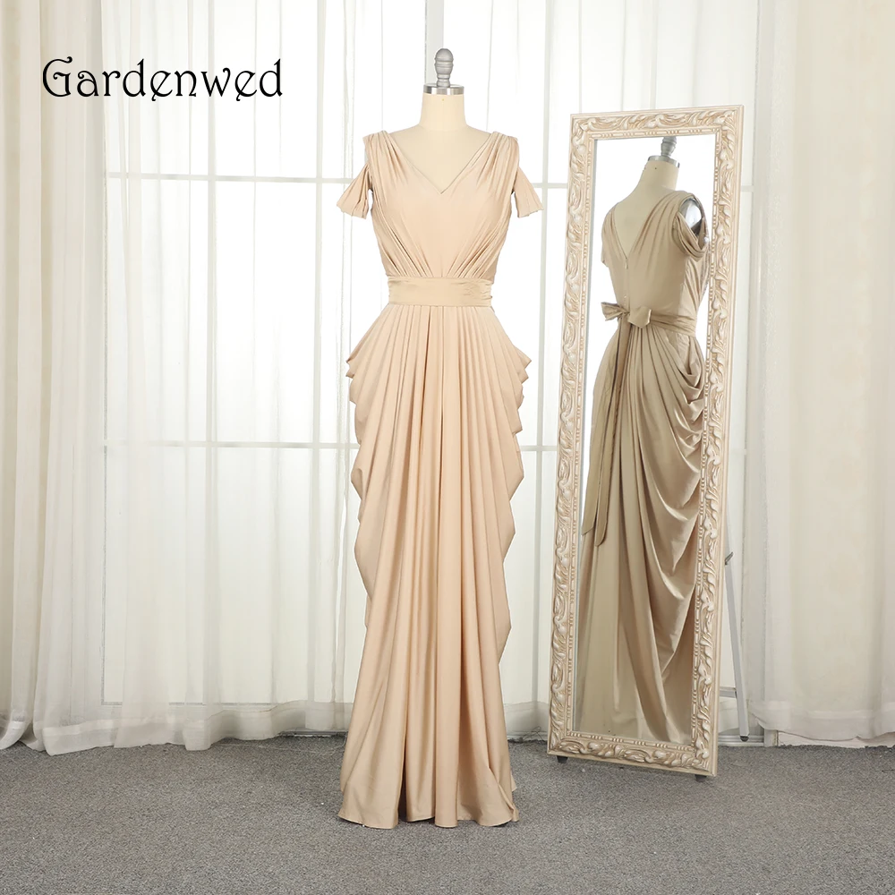 Gardenwed Champagne Evening Dress Elegant Elegant V Neck Pleated Long Woman Formal Gown Dresses Party
Gardenwed Champagne Evening Dress Elegant Elegant V Neck Pleated Long Woman Formal Gown Dresses Party