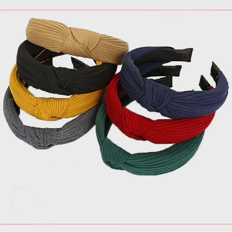 5 Pure Colors Elastic Hair Knotted Band Headband For Women Headwear | Украшения и аксессуары