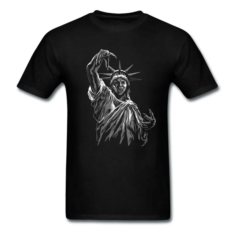 New 2014 100% Cotton T Shirt Man Devil Statue of Liberty Cool Quote Mans Shirts|shirt pink|t-shirt productshirt barcelona |