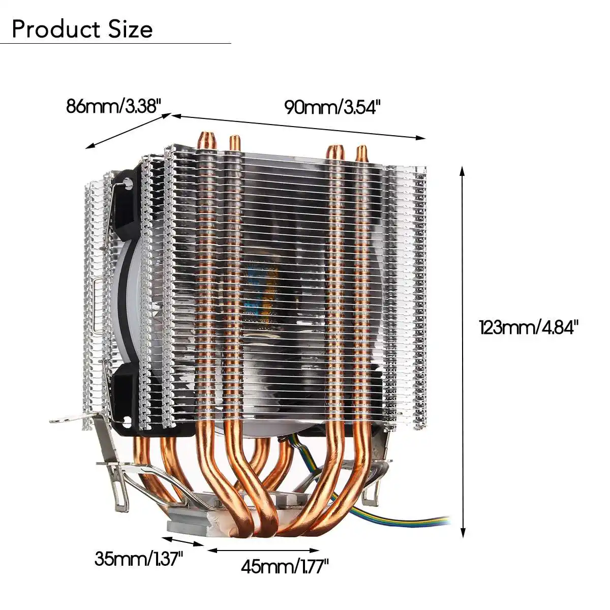 4 Heatpipes RGB CPU Cooler 4PIN Colorful Backlit Cooling Fan Radiator Cooling Fan For Intel 775/1150/1151/1155/1156/1366 and AMD
4 Heatpipes RGB CPU Cooler 4PIN Colorful Backlit Cooling Fan Radiator Cooling Fan For Intel 775/1150/1151/1155/1156/1366 and AMD