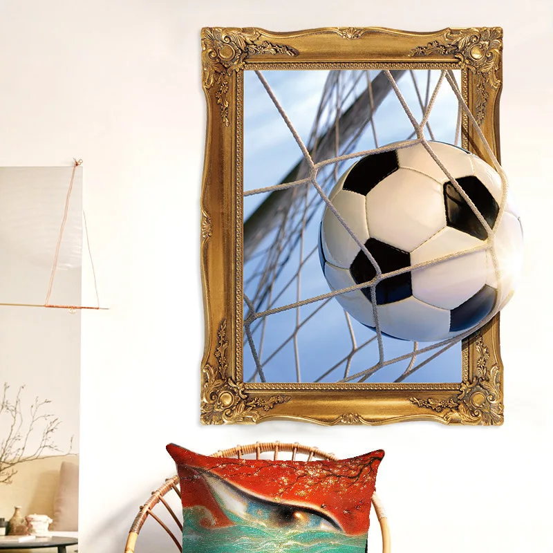 3D декорация для футбола настенная самоклеящаяся наклейка детской комнаты