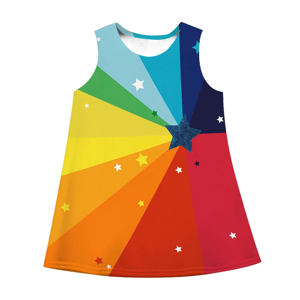 Girl's O-neck Sleeveless 3D Digital Print Abstract Paints Color Patchwork Knee Length A-line Summer Dresses Cute 3D Top Dresses
Girl's O-neck Sleeveless 3D Digital Print Abstract Paints Color Patchwork Knee Length A-line Summer Dresses Cute 3D Top Dresses