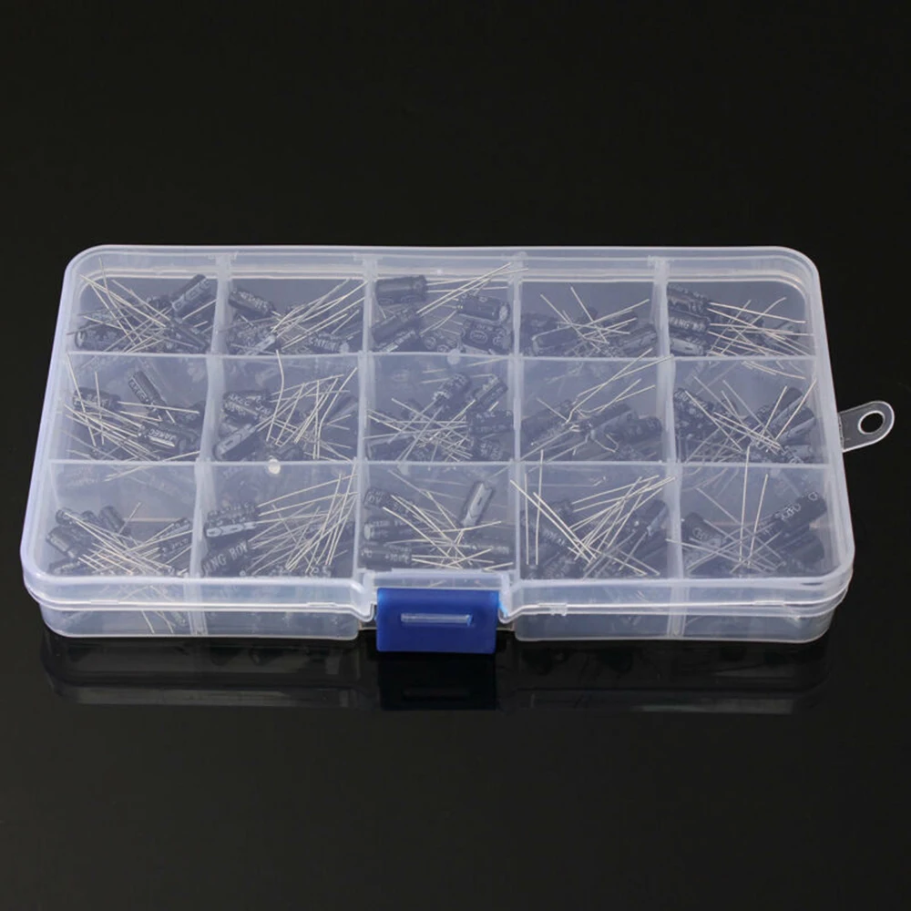 200Pcs 15 Value 0.1-220uF Metal Electrolytic Capacitor Storage Assortment Box Case Kit
200Pcs 15 Value 0.1-220uF Metal Electrolytic Capacitor Storage Assortment Box Case Kit