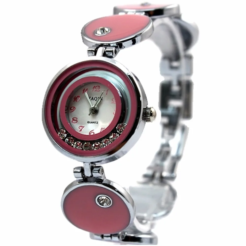 Slim Ladies Analog Quartz Round scroll Crystal Watch PC21S Movement Shiny Silver Metal Band White Dial Pink Black
Slim Ladies Analog Quartz Round scroll Crystal Watch PC21S Movement Shiny Silver Metal Band White Dial Pink Black