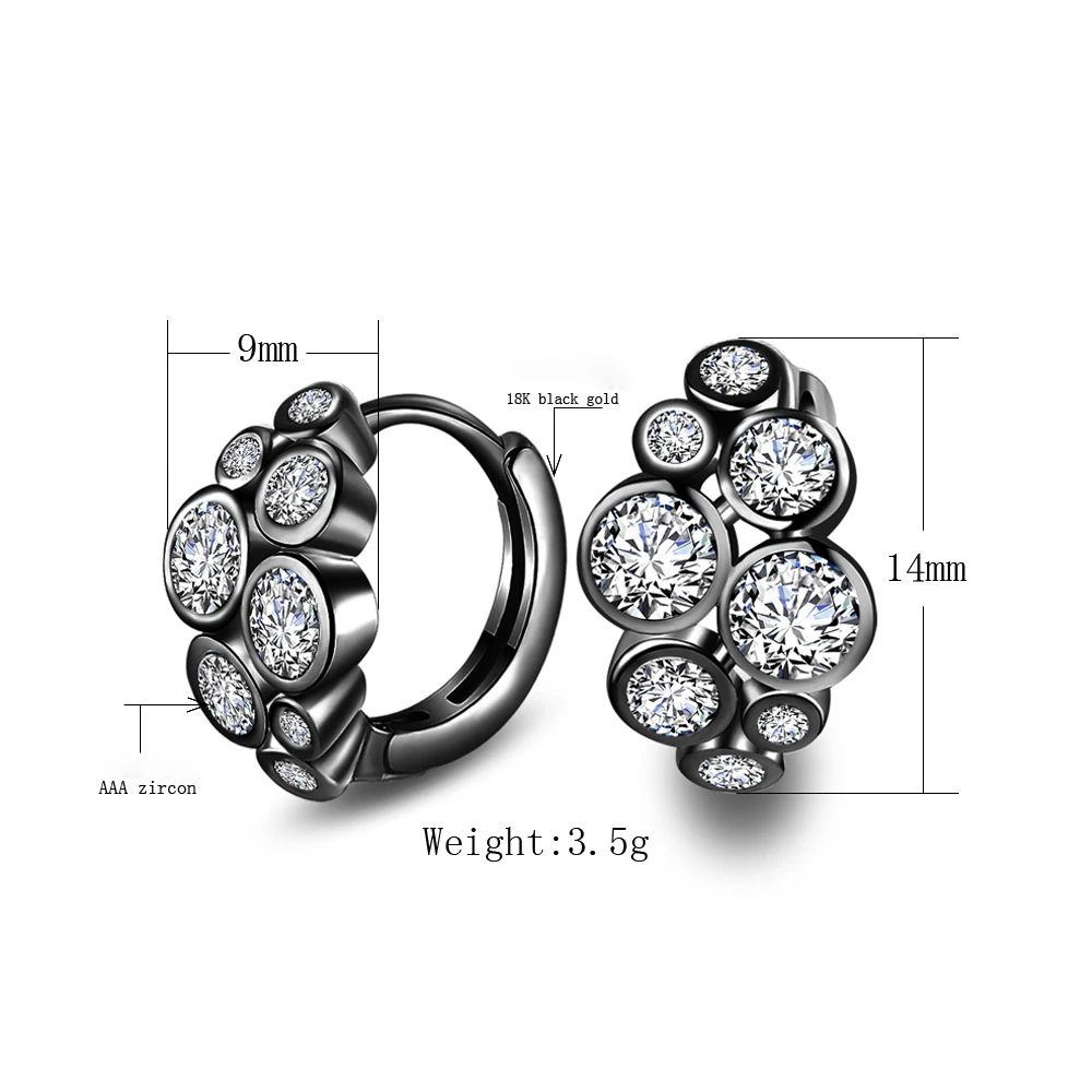 Seanlov Silver Color Small Hoop Earrings Round Style AAA Austrian Clear Zircon For Women Fashion Black Gun Color Earring Jewelry
Seanlov Silver Color Small Hoop Earrings Round Style AAA Austrian Clear Zircon For Women Fashion Black Gun Color Earring Jewelry