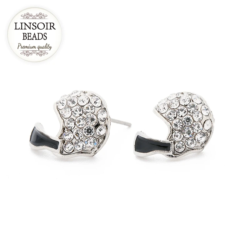 LINSOIR 2018 Fashion Alloy Black Stud Earrings Rhinestone Charm Women Earrings Helmet Stud Earrings For Women Jewelry Gifts
LINSOIR 2018 Fashion Alloy Black Stud Earrings Rhinestone Charm Women Earrings Helmet Stud Earrings For Women Jewelry Gifts
