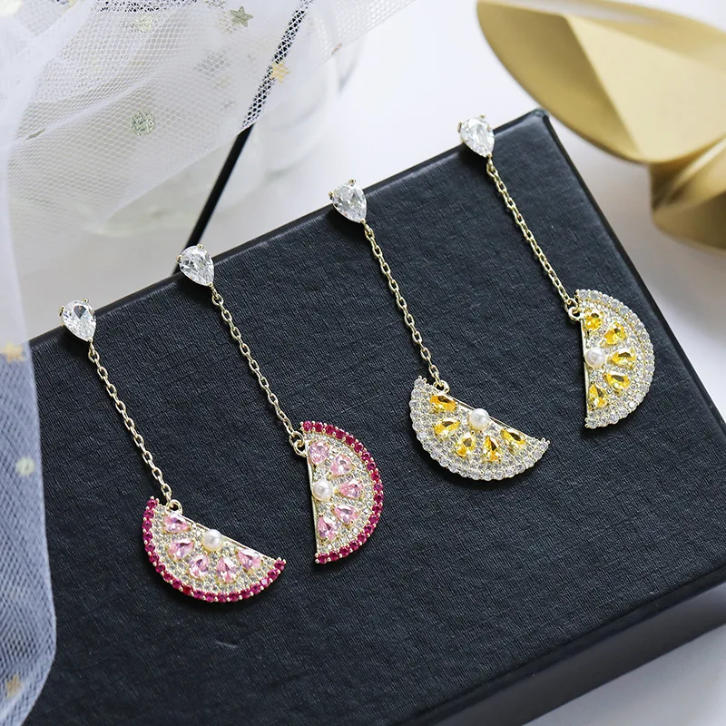 Watermelon Pink/Yellow Cubic Zircon Freshwater Pearl Rhinestone Dangle Drop Earrings Women Fashion Jewelry Accessories YEA346
Watermelon Pink/Yellow Cubic Zircon Freshwater Pearl Rhinestone Dangle Drop Earrings Women Fashion Jewelry Accessories YEA346