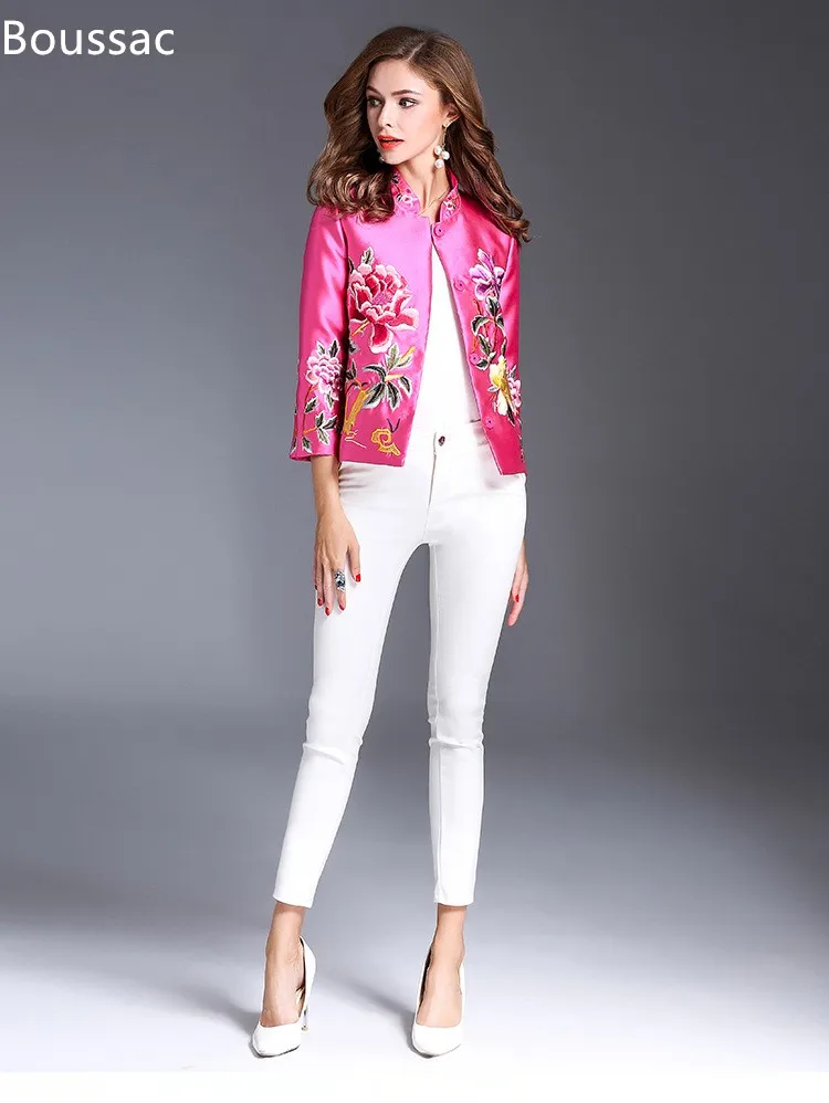 Free shipping new arriving Spring big size vintage Chinese style flower embroidered short jacket outerwear for women
Free shipping new arriving Spring big size vintage Chinese style flower embroidered short jacket outerwear for women