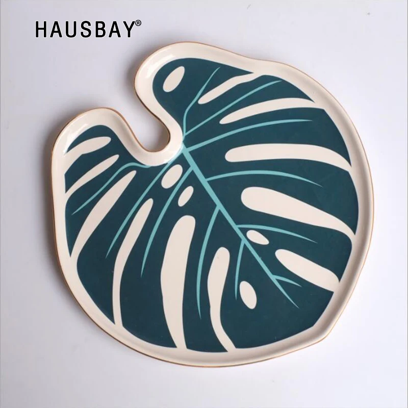 Best Selling Monstera Leaves Shape Ceramic Gold Edge Jewelry Plate Decoration Storage Tray Fruit Candy Dried Fruit Dish 1260
Best Selling Monstera Leaves Shape Ceramic Gold Edge Jewelry Plate Decoration Storage Tray Fruit Candy Dried Fruit Dish 1260