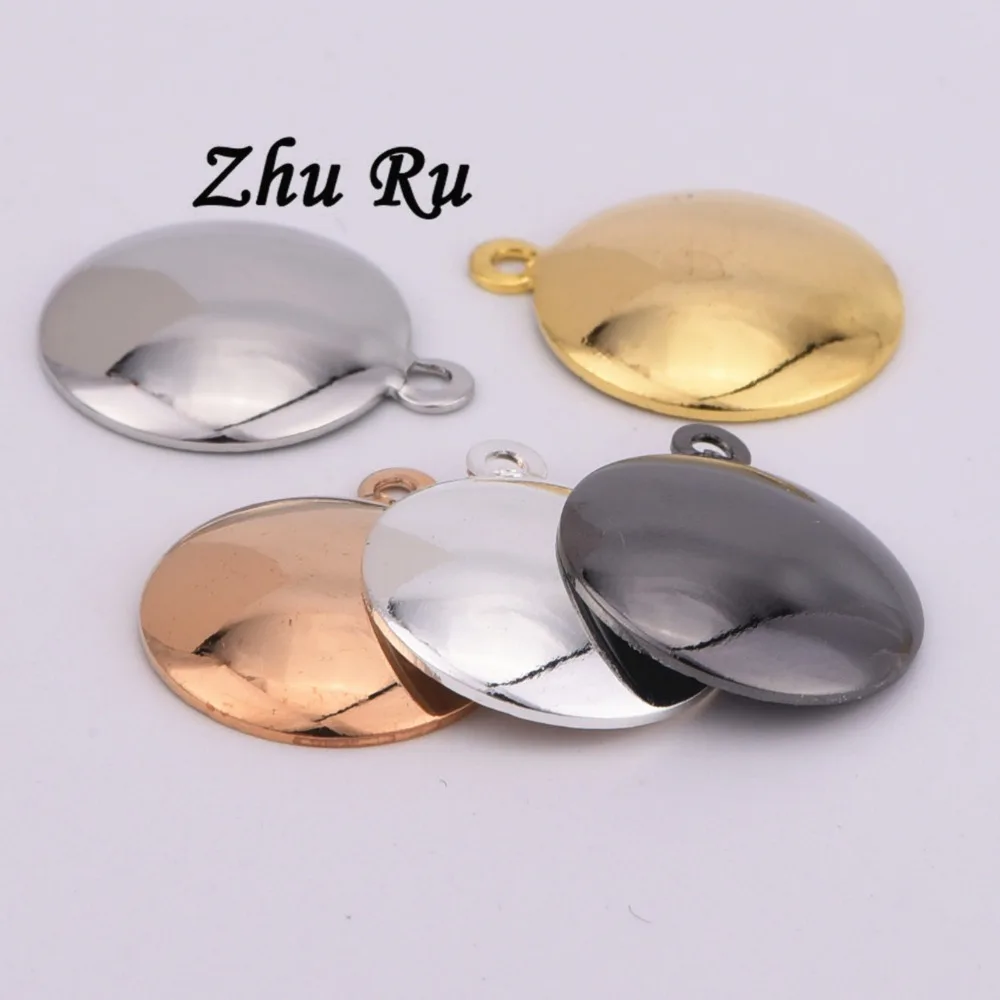 16mm 10pcs Charms Pan Concave circular hanging piece Plate gasket Making pendant fit Vintage DIY necklace orecchini | Украшения и