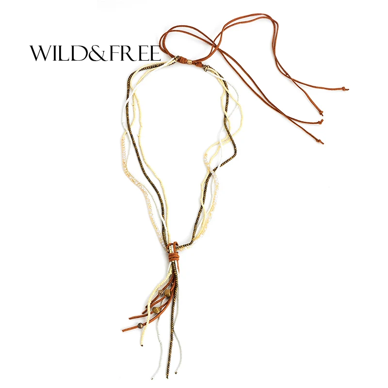 Wild&Free Bohemian Multilayer Beads Long Necklace Fashion Jewelry Vintage Adjustable Suede Tassel Pendant Necklace Collier
Wild&Free Bohemian Multilayer Beads Long Necklace Fashion Jewelry Vintage Adjustable Suede Tassel Pendant Necklace Collier