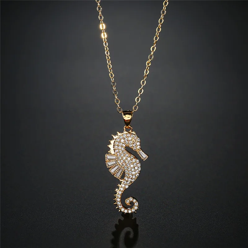 NEWBUY High Quality Copper Seahorse Pendant Necklace For Elegant Women Clear Cubic Zirconia Inlay Female Party Jewelry 4 Colors 
NEWBUY High Quality Copper Seahorse Pendant Necklace For Elegant Women Clear Cubic Zirconia Inlay Female Party Jewelry 4 Colors