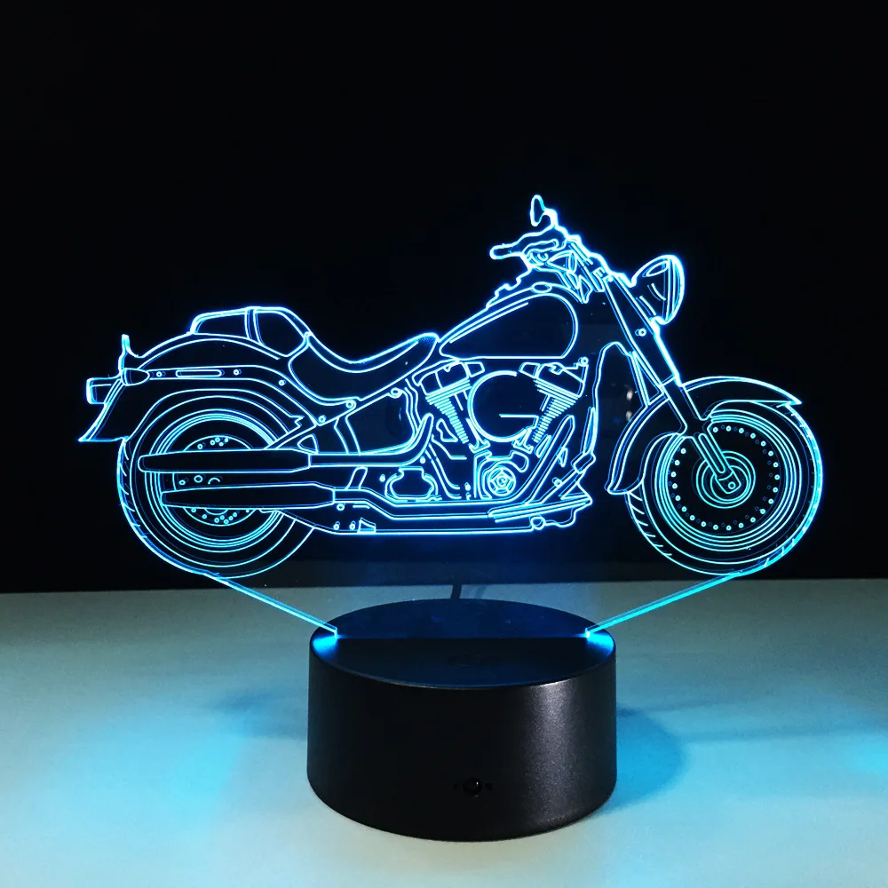 Двигатель Форма USB 3D светодиодный светильник ночник акриловая настольная лампа