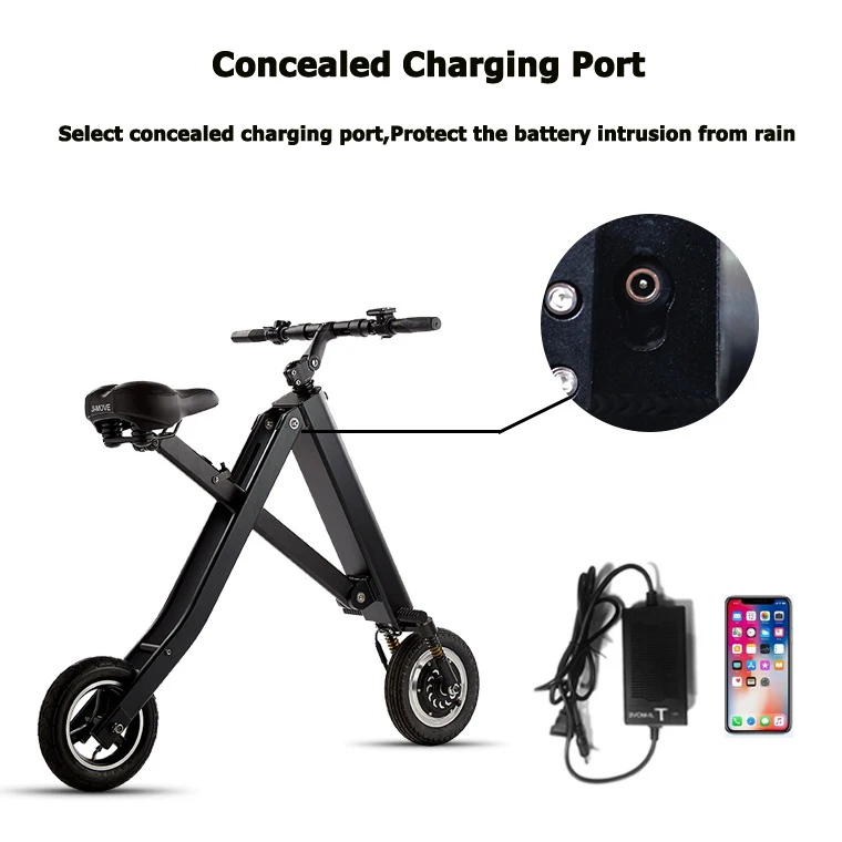 Электрический мини-скутер для взрослых складной 2-х колесный велосипед литиевый