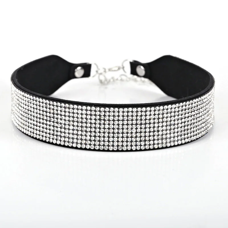 FARLENA Black Leather Rhinestone Choker Necklaces Women Crystal Wide Statement Choker Collar Fashion Jewellery
FARLENA Black Leather Rhinestone Choker Necklaces Women Crystal Wide Statement Choker Collar Fashion Jewellery