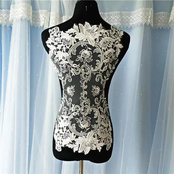 3 pcs French Ivory White Lace Applique Embroidered Bodice Lace Supplies Bridal Dress Altering
3 pcs French Ivory White Lace Applique Embroidered Bodice Lace Supplies Bridal Dress Altering