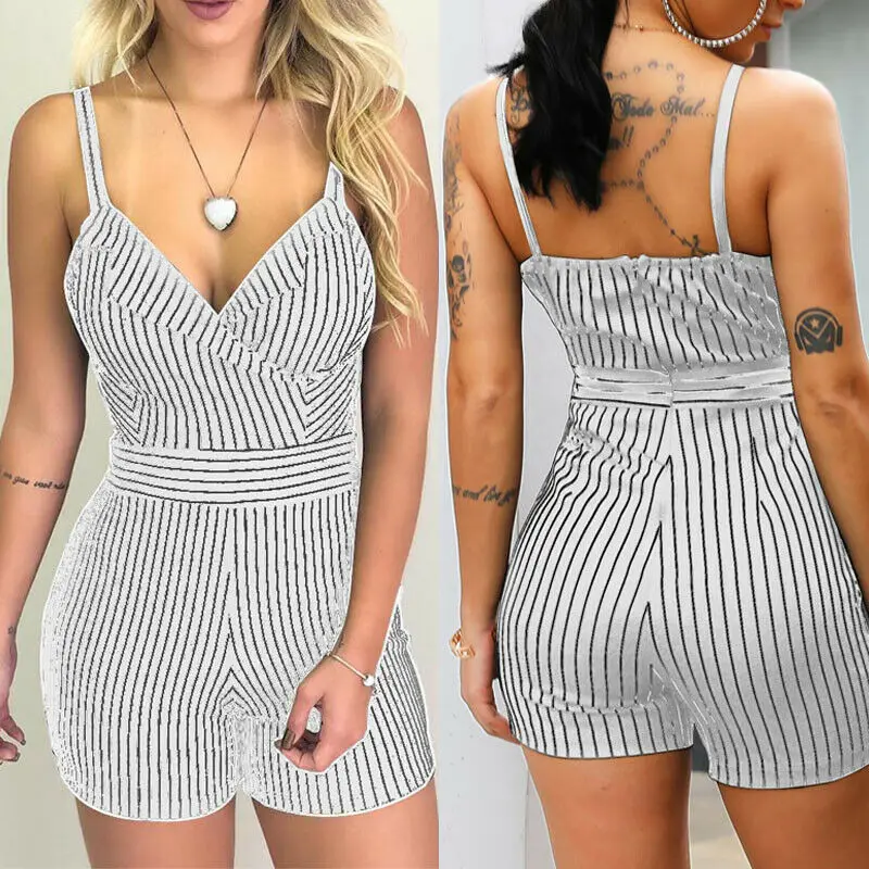 Women Sleeveless Stripe Print Bandage Long Jumpsuit Summer Romper Party Playsuit
Women Sleeveless Stripe Print Bandage Long Jumpsuit Summer Romper Party Playsuit