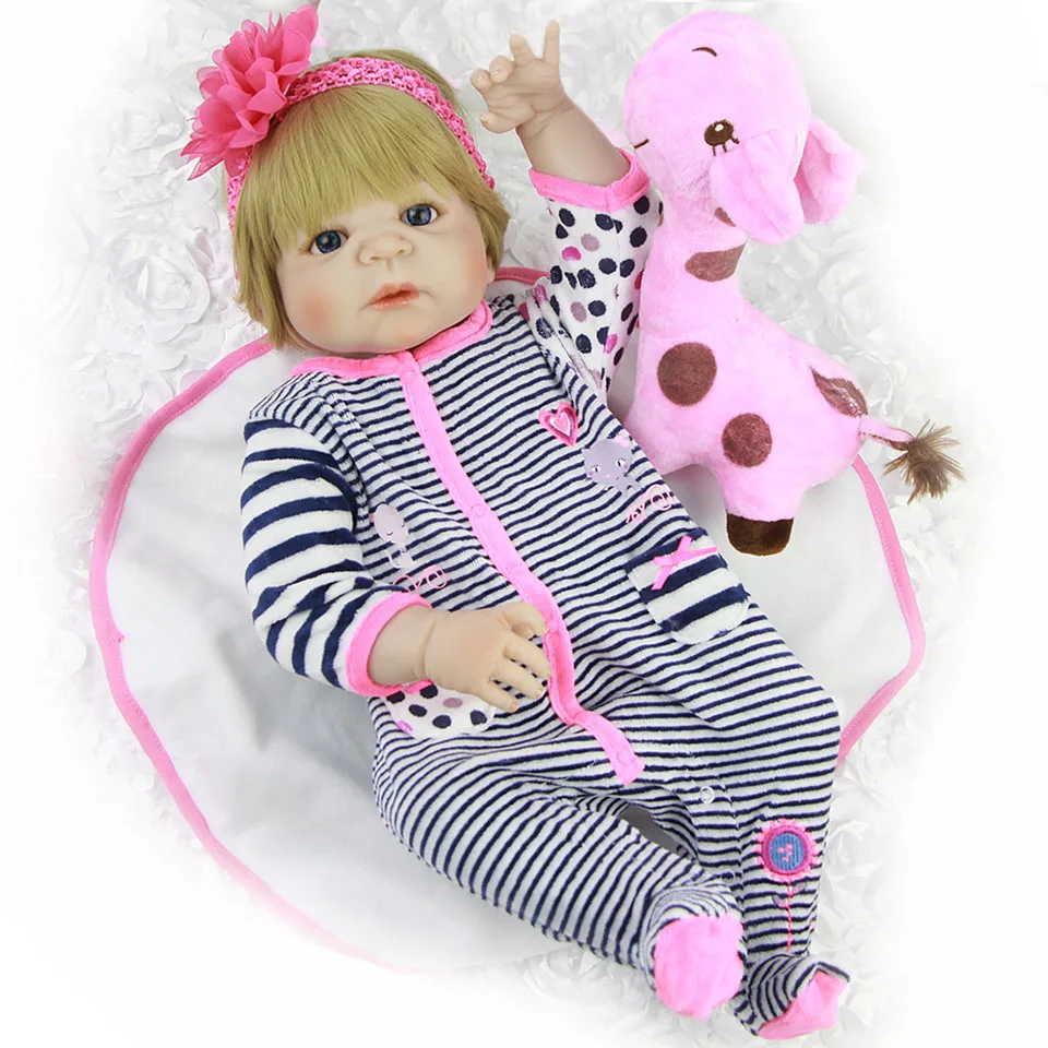 Full Body Silicone Vinyl bebes Reborn Dolls Realistic Alive 23 inch New Born babies wear Stripe Rompers Bonecas Rebron Gift
Full Body Silicone Vinyl bebes Reborn Dolls Realistic Alive 23 inch New Born babies wear Stripe Rompers Bonecas Rebron Gift