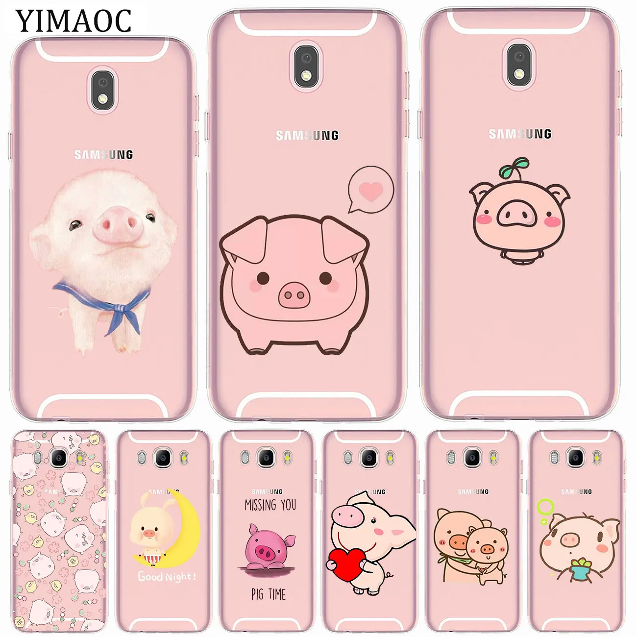 Милый мягкий силиконовый чехол Piggy для Samsung Galaxy J8 J7 Duo J6 J5 J4 J3 2017 A2 Core 2016 A5 A9 A8 A7 A6 Plus