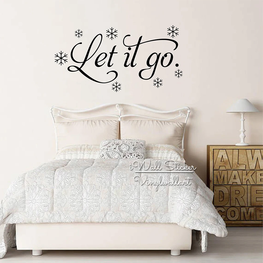 Let It Go Наклейка на стену наклейки декор для спальни наклейка цитата домашнего