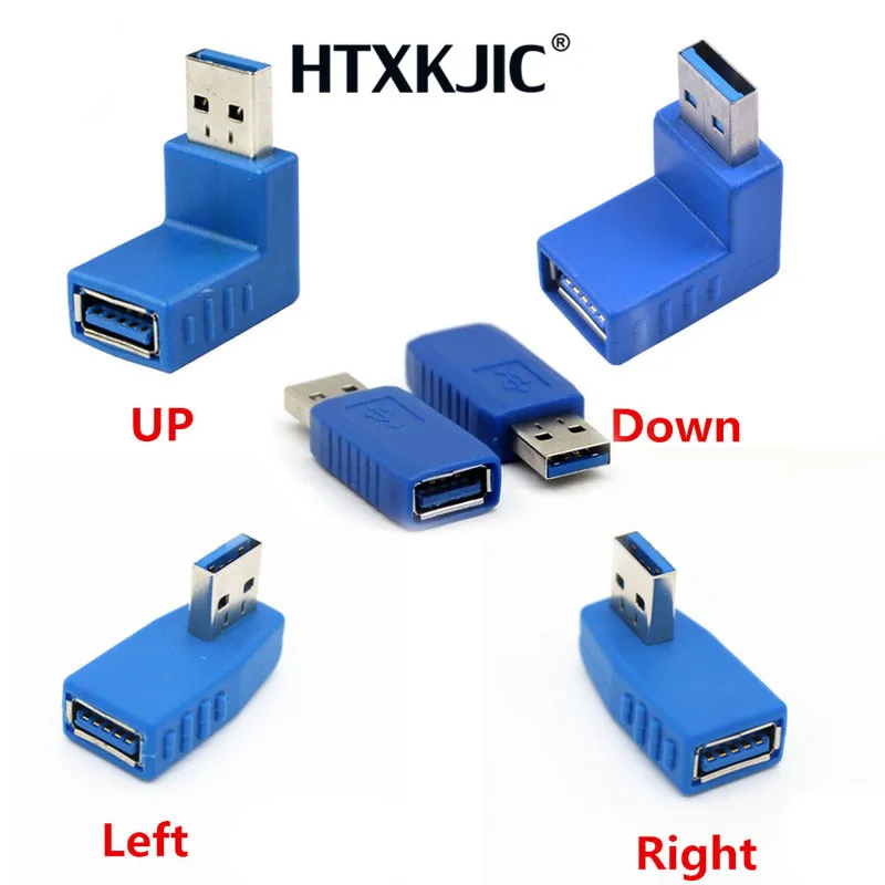 90 градусный USB 3 0 A штекер гнездо вертикальный левый правый угловой адаптер M/F