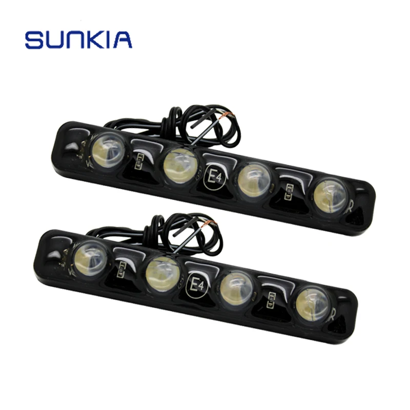 SUNKIA LED Универсальная автомобильная лампа высокой мощности 4 светодиода дневные