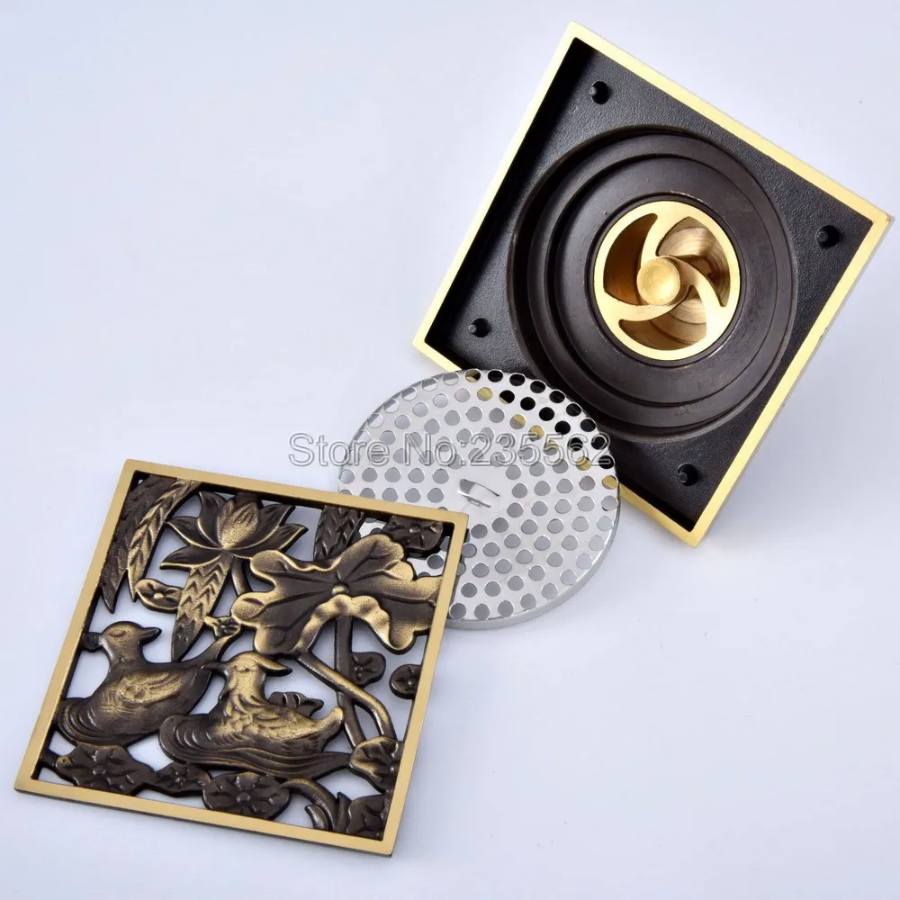 Antique Brass Tile Insert Square Floor Waste Grates Bathroom Shower Drain lhr075
Antique Brass Tile Insert Square Floor Waste Grates Bathroom Shower Drain lhr075