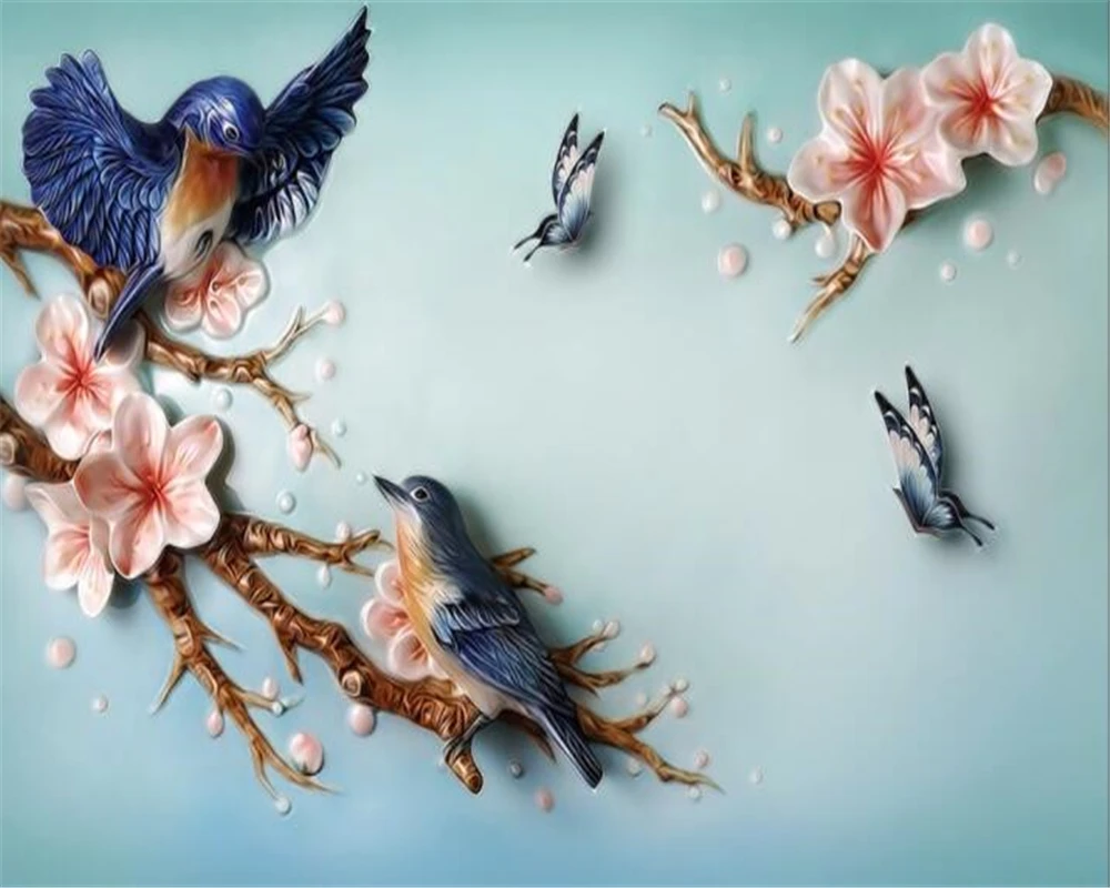 Beibehang Custom 3D Photo Wallpaper flower and Bird Embossed 3D mural Painting Living Room Background 3D Wallpaper Modern behang
Beibehang Custom 3D Photo Wallpaper flower and Bird Embossed 3D mural Painting Living Room Background 3D Wallpaper Modern behang