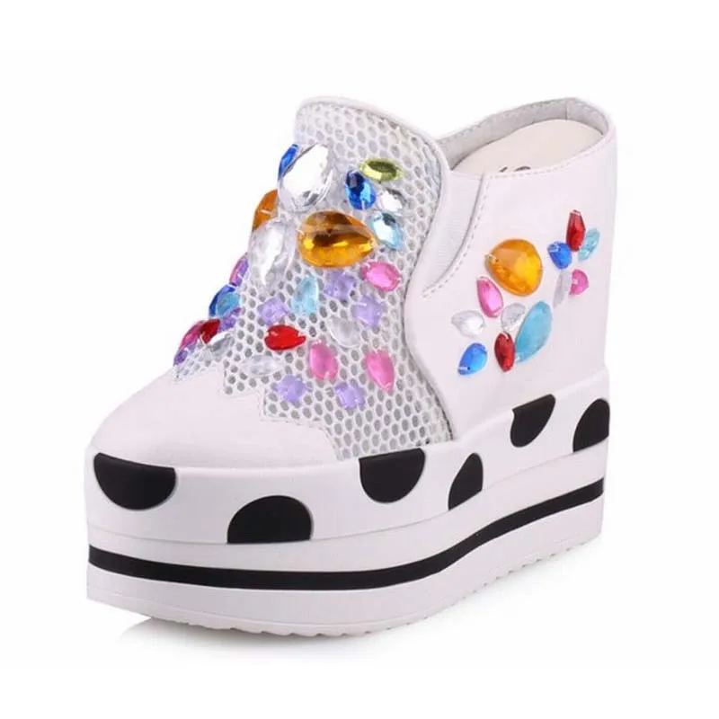 Zapatos Mujer Luxury Women Slides Handmade String Bead Rhinestone Platform Slippers Outdoor Casual Elevator Wedges Heels Shoes
Zapatos Mujer Luxury Women Slides Handmade String Bead Rhinestone Platform Slippers Outdoor Casual Elevator Wedges Heels Shoes