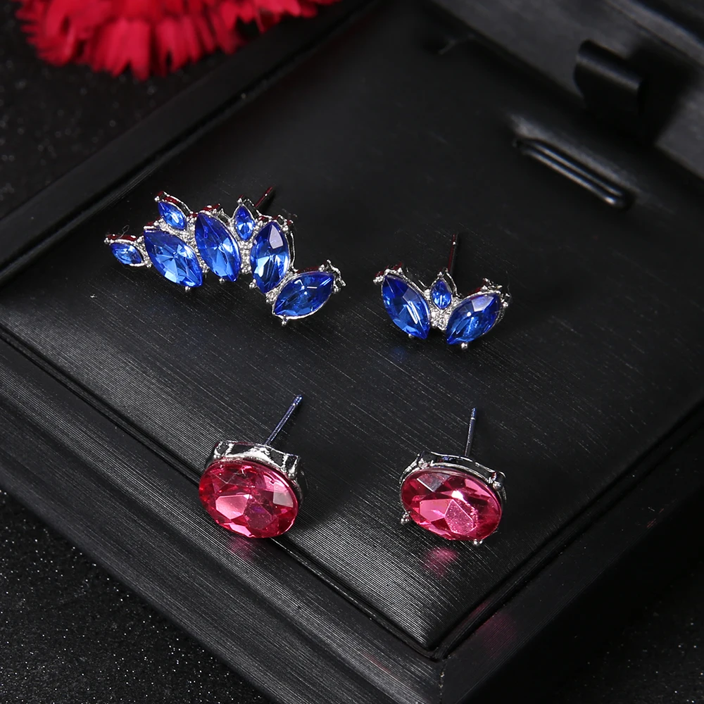 4 PCC/Set Women Red & Blue Crystal Earrings for Women Boucle D'oreille Jewelry Bohemian Stud Earring Set Color Droplets Brincos
4 PCC/Set Women Red & Blue Crystal Earrings for Women Boucle D'oreille Jewelry Bohemian Stud Earring Set Color Droplets Brincos