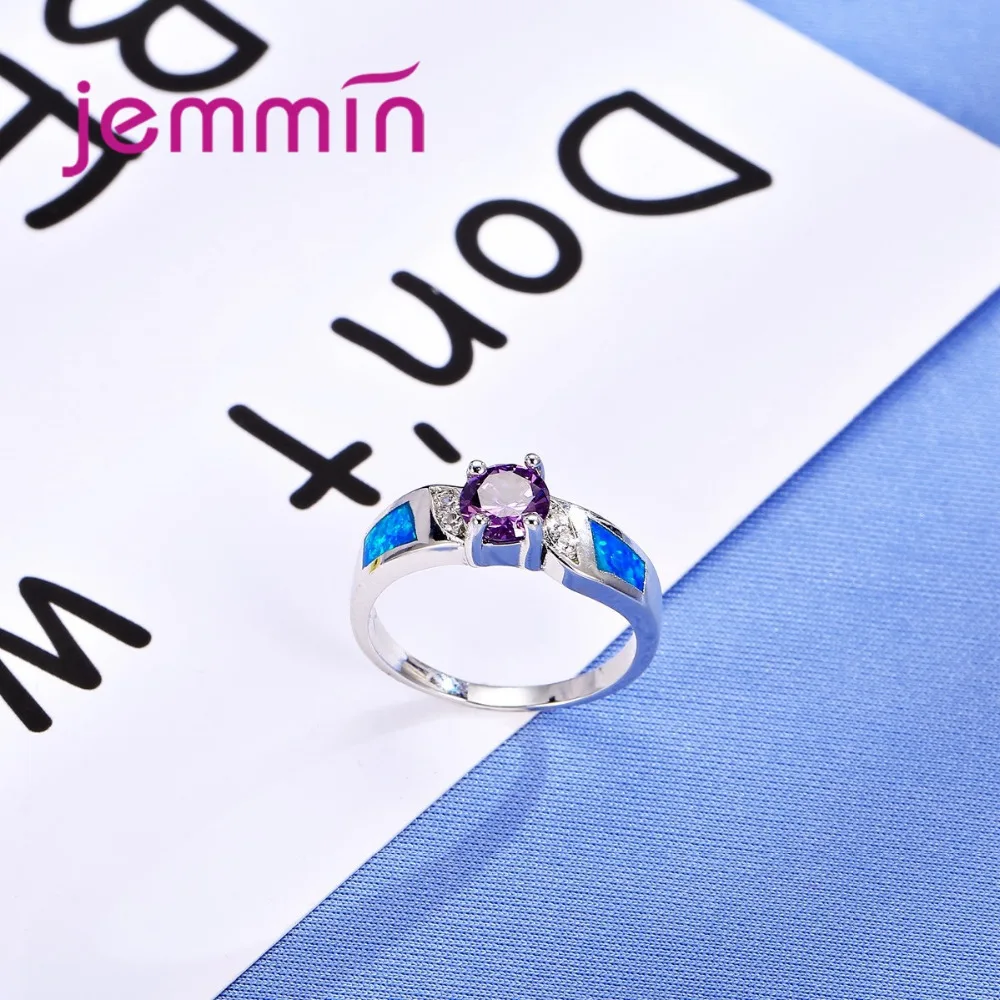 Stylish Blue Fire Opal Rings For Women Wedding Band Fashion Jewelry Purple CZ Crystal Silver Ring
Stylish Blue Fire Opal Rings For Women Wedding Band Fashion Jewelry Purple CZ Crystal Silver Ring