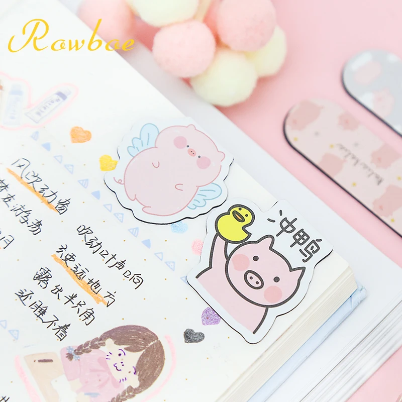 ROWBOE stationery Korea creative personality lightweight 4PCS magnetic bookmark set different series random delivery | Канцтовары для