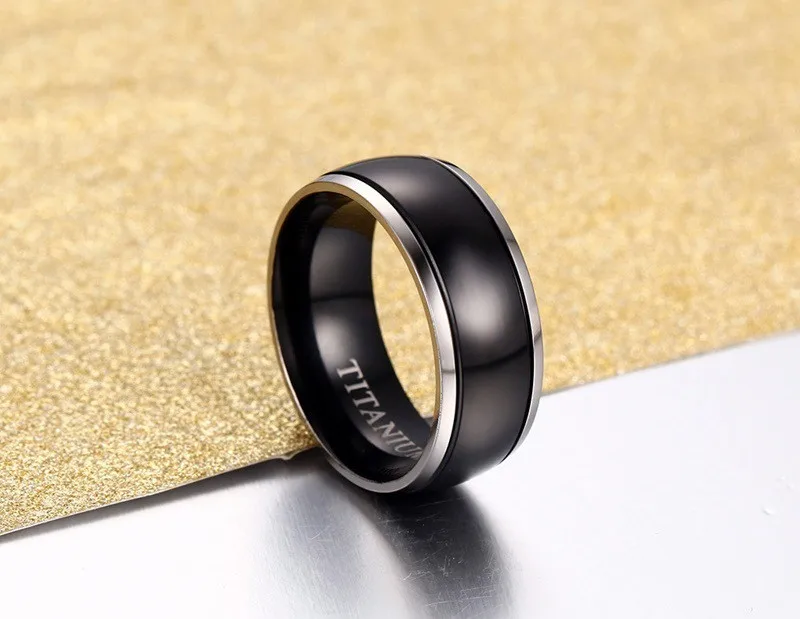ZORCVENS мужские титановые кольца черные обручальные свадебные ювелирные изделия 8