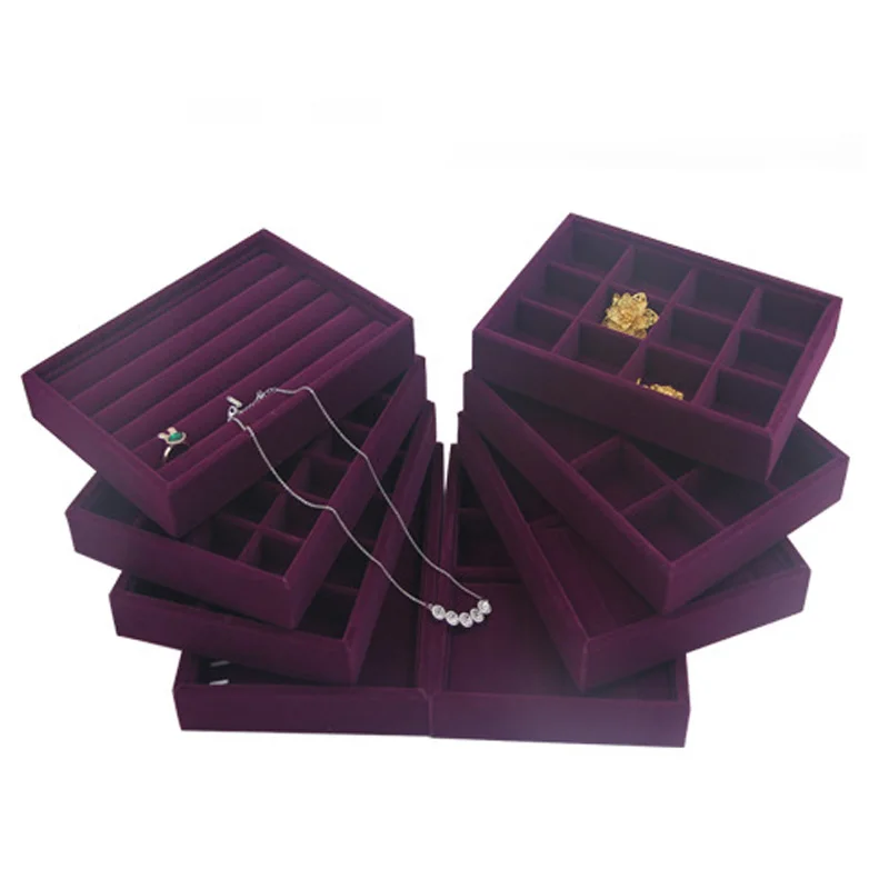 

Mordoa Flannelette Ring Jewelry Earring Tray Receive Show Dish Without Cover Bracelet Necklace Receive a Case Display Shelf