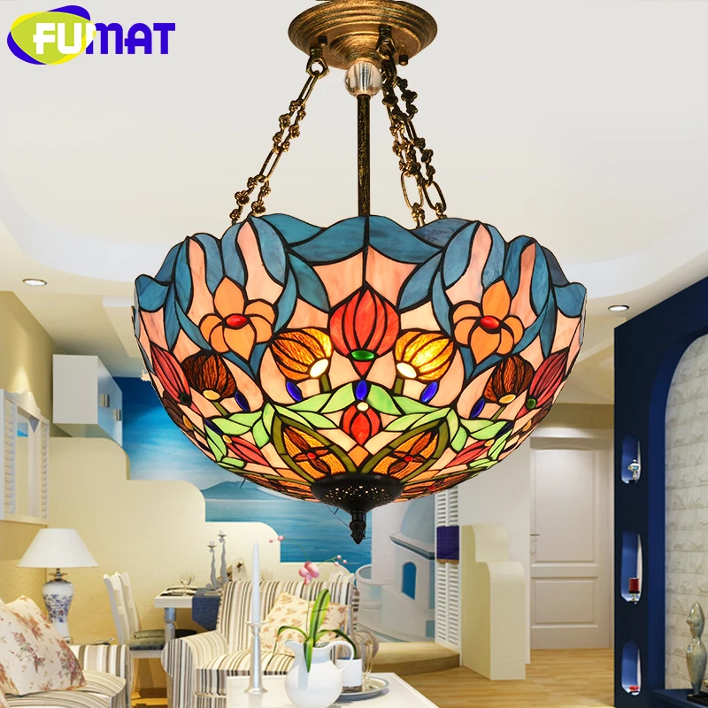 FUMAT Tiffany Pendant Lights Mediterranean Stained Glass Hanglamp Lustre light Hanging Lighting Fixture Dining Room Pendant Lamp
FUMAT Tiffany Pendant Lights Mediterranean Stained Glass Hanglamp Lustre light Hanging Lighting Fixture Dining Room Pendant Lamp