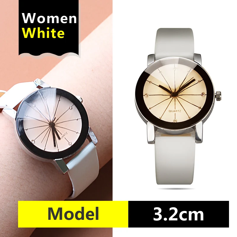Высококачественные кварцевые часы мужские и женские с циферблатом кожаный