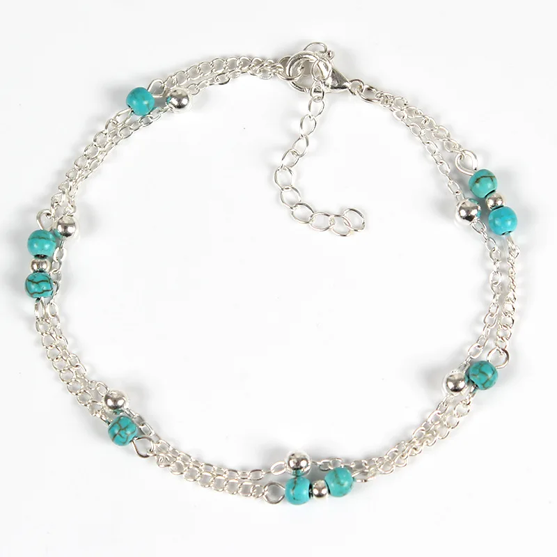Simple Beach Beaded Anklets Double Layer Pine Stone Adjustable Gold Silver Foot Chain Ankle Bracelets for Women Bohemian Jewelry
Simple Beach Beaded Anklets Double Layer Pine Stone Adjustable Gold Silver Foot Chain Ankle Bracelets for Women Bohemian Jewelry
