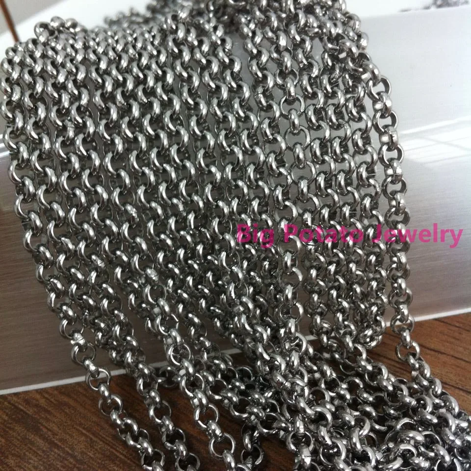 Wholesale 4/5/6mm Width 10pcs/Lot Fashion Round Rolo Necklace 316L Stainless Steel Silver Color Women Men Jewelry 16-40"
Wholesale 4/5/6mm Width 10pcs/Lot Fashion Round Rolo Necklace 316L Stainless Steel Silver Color Women Men Jewelry 16-40"