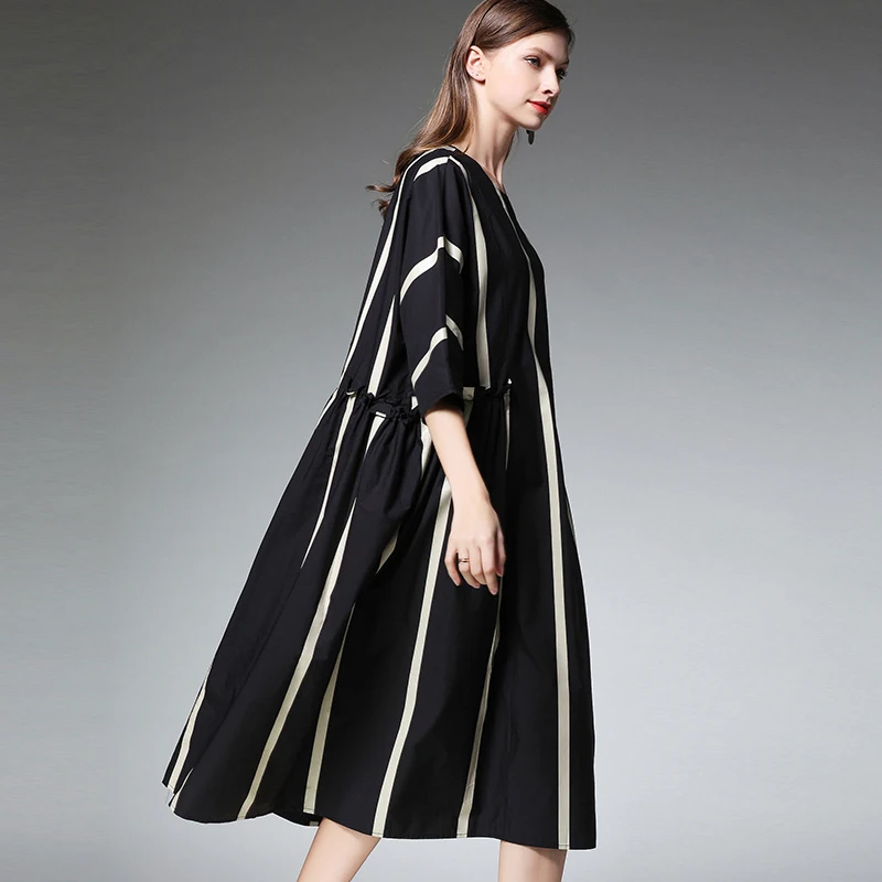 Plus size women's loose fashion pure cotton Striped joint Designer dresses Large size ladies' casual Mid sleeve Elegant dress
Plus size women's loose fashion pure cotton Striped joint Designer dresses Large size ladies' casual Mid sleeve Elegant dress