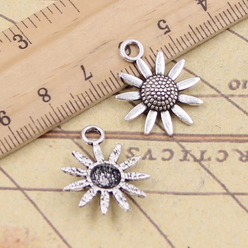25pcs Charms Sunflower Flower 23x18mm Antique Silver Color Pendants Making DIY Handmade Tibetan Finding Jewelry
25pcs Charms Sunflower Flower 23x18mm Antique Silver Color Pendants Making DIY Handmade Tibetan Finding Jewelry