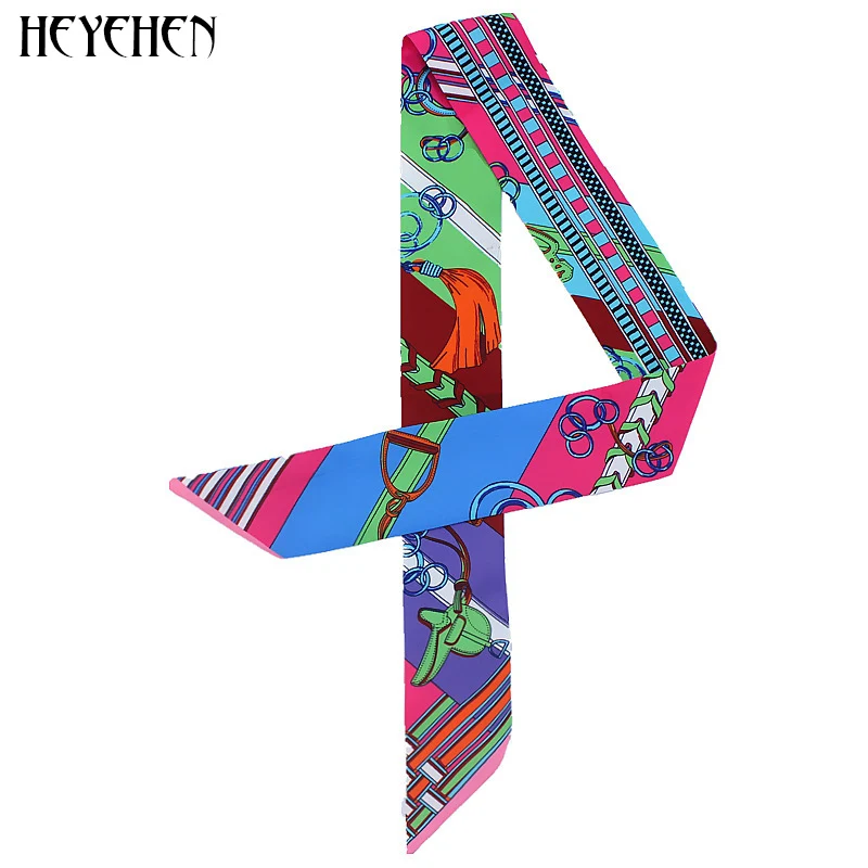 Luxury Brand Chain Saddle Print Women Fashion Skinny Small Bag Twill Silk Scarf Ribbon Head Hair Handle Tie Scarf Multifunction
Luxury Brand Chain Saddle Print Women Fashion Skinny Small Bag Twill Silk Scarf Ribbon Head Hair Handle Tie Scarf Multifunction