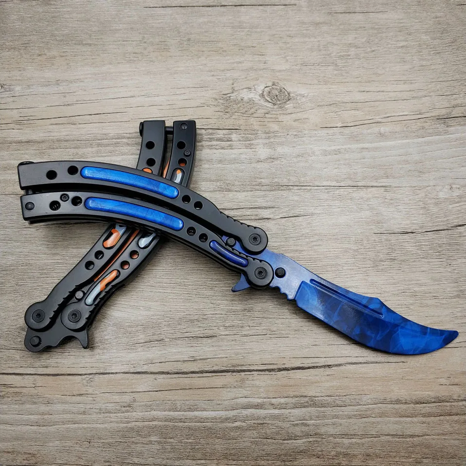 Dropshipping CS GO butterfly in knife Karambit Knife butterfly folding Knife trainer game knife dull blade no edge tool
Dropshipping CS GO butterfly in knife Karambit Knife butterfly folding Knife trainer game knife dull blade no edge tool