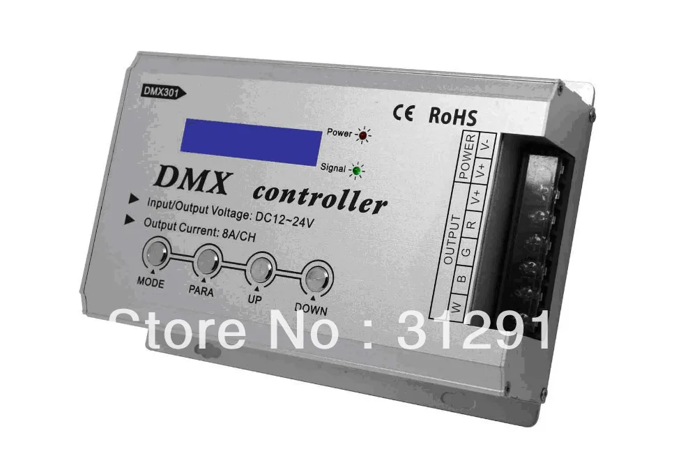 DMX constant voltage decoder with LCD display;DC12-24V input;8A*3channel PWM output
DMX constant voltage decoder with LCD display;DC12-24V input;8A*3channel PWM output
