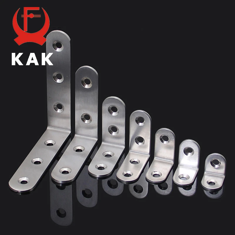 KAK 10PCS Stainless Steel Angle Corner Brackets Fasteners Protector Seven Size Corner Stand Supporting Furniture Hardware
KAK 10PCS Stainless Steel Angle Corner Brackets Fasteners Protector Seven Size Corner Stand Supporting Furniture Hardware