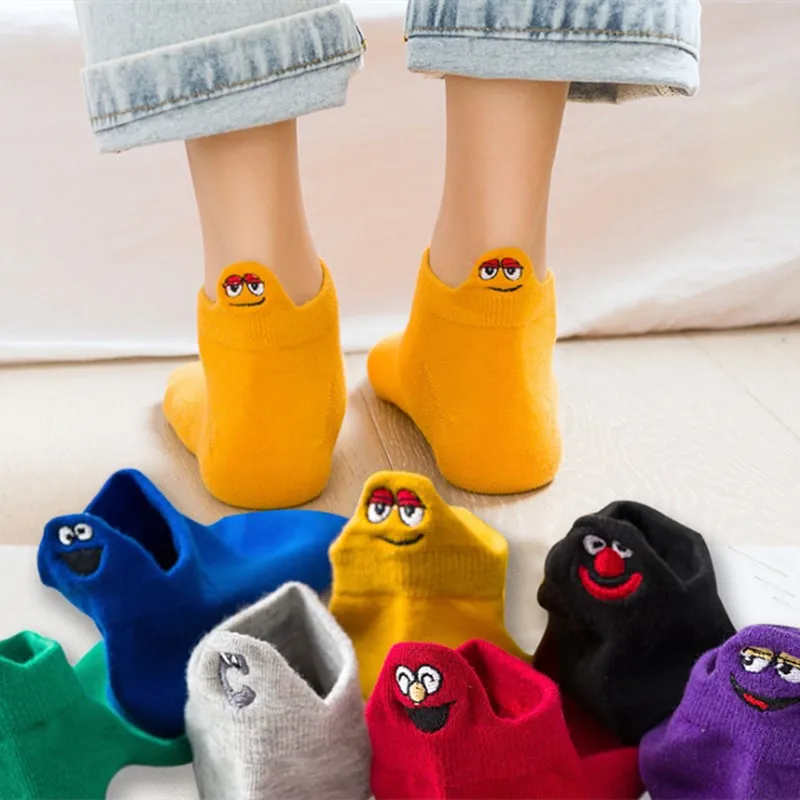Women Socks Kawaii Embroidered Funny Expression Happy Ankle Socks Women short Cotton harajuku art cute socks SK018
Women Socks Kawaii Embroidered Funny Expression Happy Ankle Socks Women short Cotton harajuku art cute socks SK018