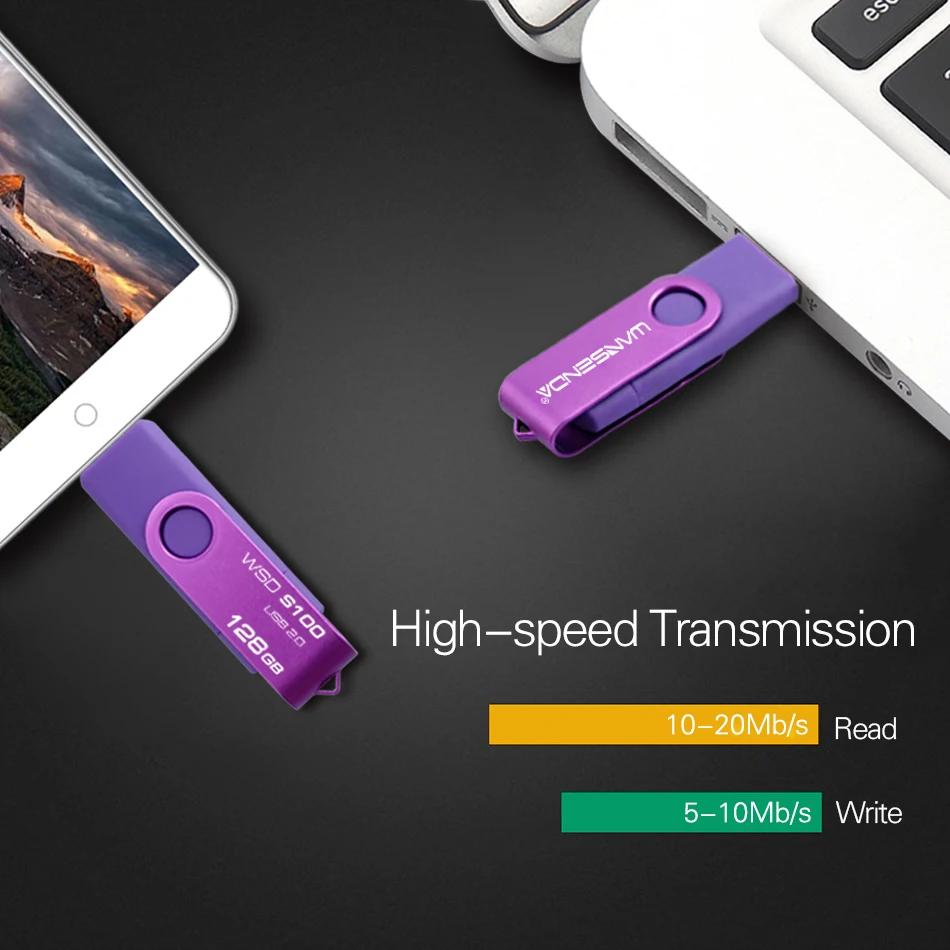 New WANSENDA OTG USB Flash Drive 128GB Rotation Pen Drive 8GB 16GB 32GB 64GB 256GB Pendrive 2 in 1 Micro USB Memory Stick
New WANSENDA OTG USB Flash Drive 128GB Rotation Pen Drive 8GB 16GB 32GB 64GB 256GB Pendrive 2 in 1 Micro USB Memory Stick