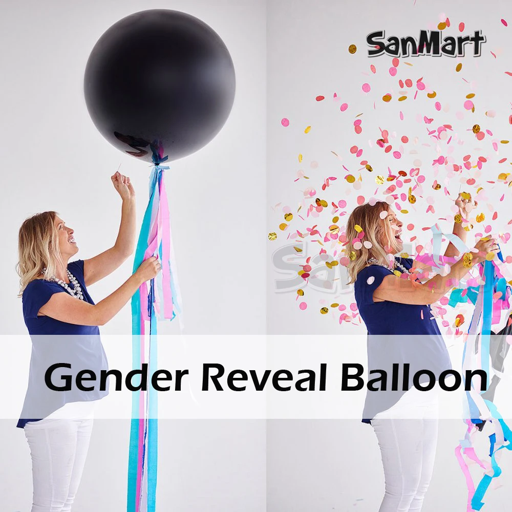 Gender Reveal Balloon Black Reveal Party Balloon with Confetti Birthday Balloons for Baby Shower Party
Gender Reveal Balloon Black Reveal Party Balloon with Confetti Birthday Balloons for Baby Shower Party