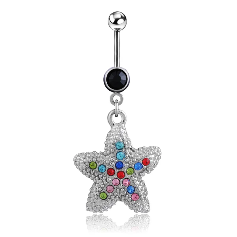 2016 Cute Black Starfish Belly Button Rings Surgical Steel Belly Navel Piercing Sexy Body Piercing Dangle Bar Piercing Ombligo
2016 Cute Black Starfish Belly Button Rings Surgical Steel Belly Navel Piercing Sexy Body Piercing Dangle Bar Piercing Ombligo