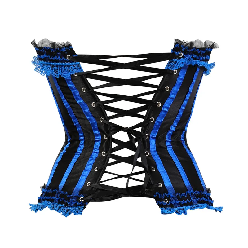 Gothic blue corsets dress with skirt costumes vintage striped floral lace up overbust corset bustier for women dancing clothing
Gothic blue corsets dress with skirt costumes vintage striped floral lace up overbust corset bustier for women dancing clothing